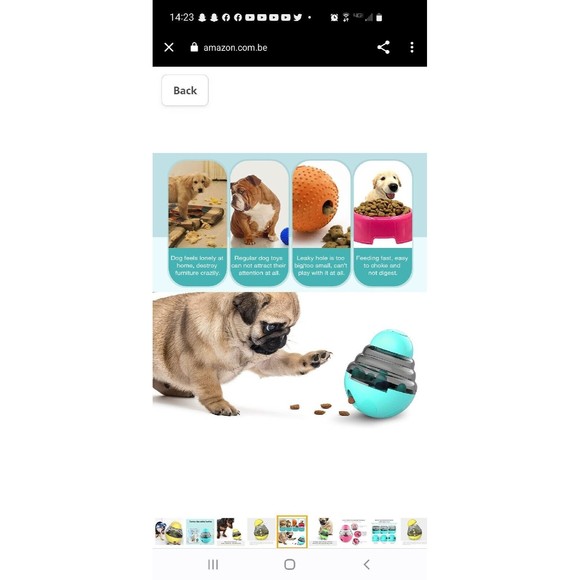 Automatic Pet Feeder Dog Cat Food Dispenser Tumbler Bowl Interactive Ball Toy - Picture 12 of 15